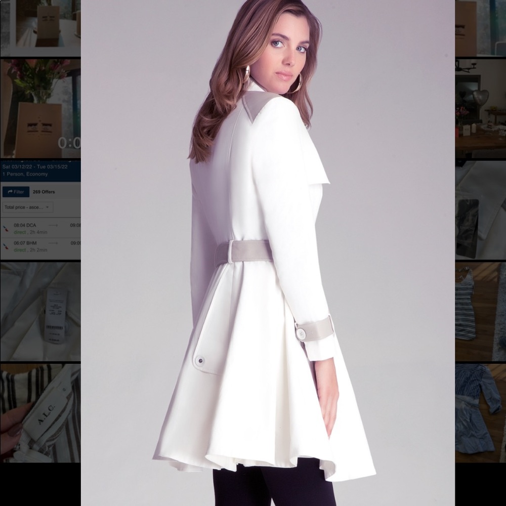 NWT BEBE Grace Puff Sleeve Trench Coat